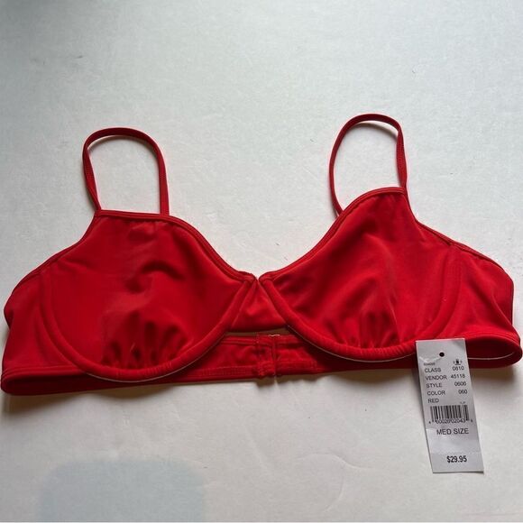 LA Hearts by Pacsun Red Bikini Top Size Medium Spaghetti Straps - Picture 1 of 4